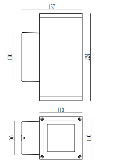 WL5 Square Outdoor Wall Spotlights | Modern Wall Light Options