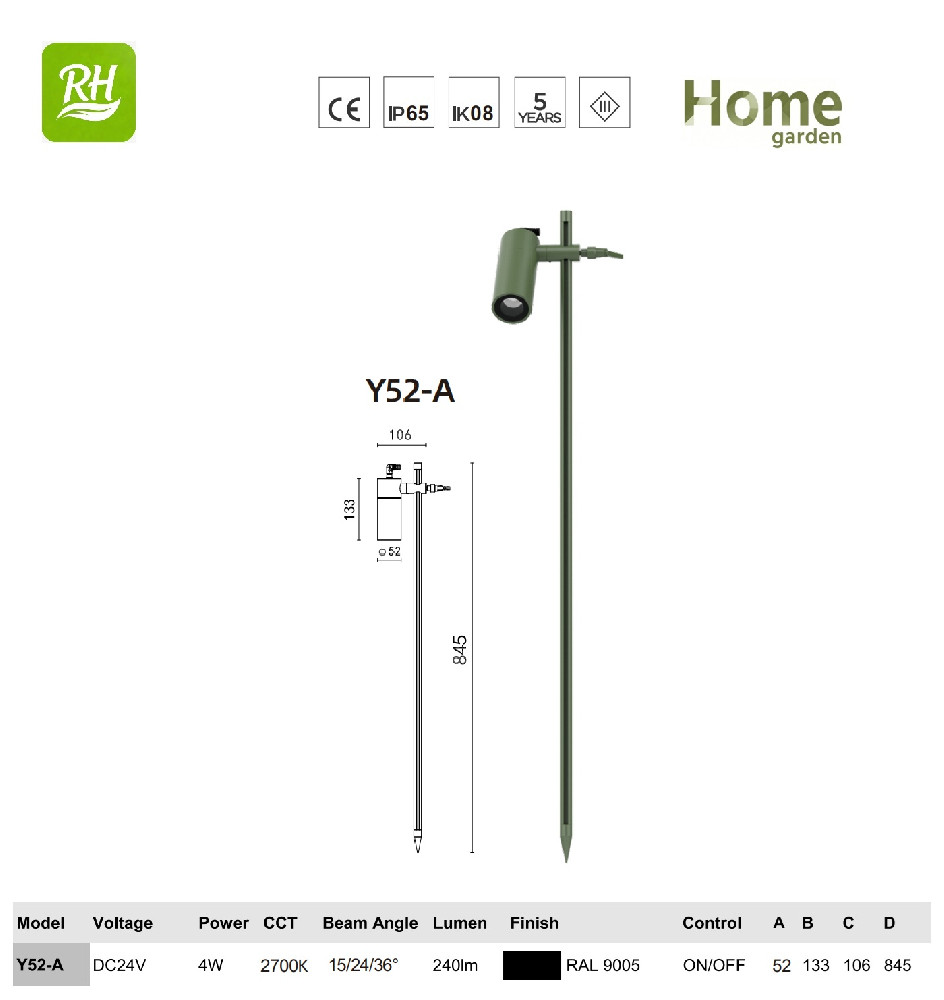 Y52 Series Multi-Head Landscape Spike Light | Modular Design and Adjustable Beam