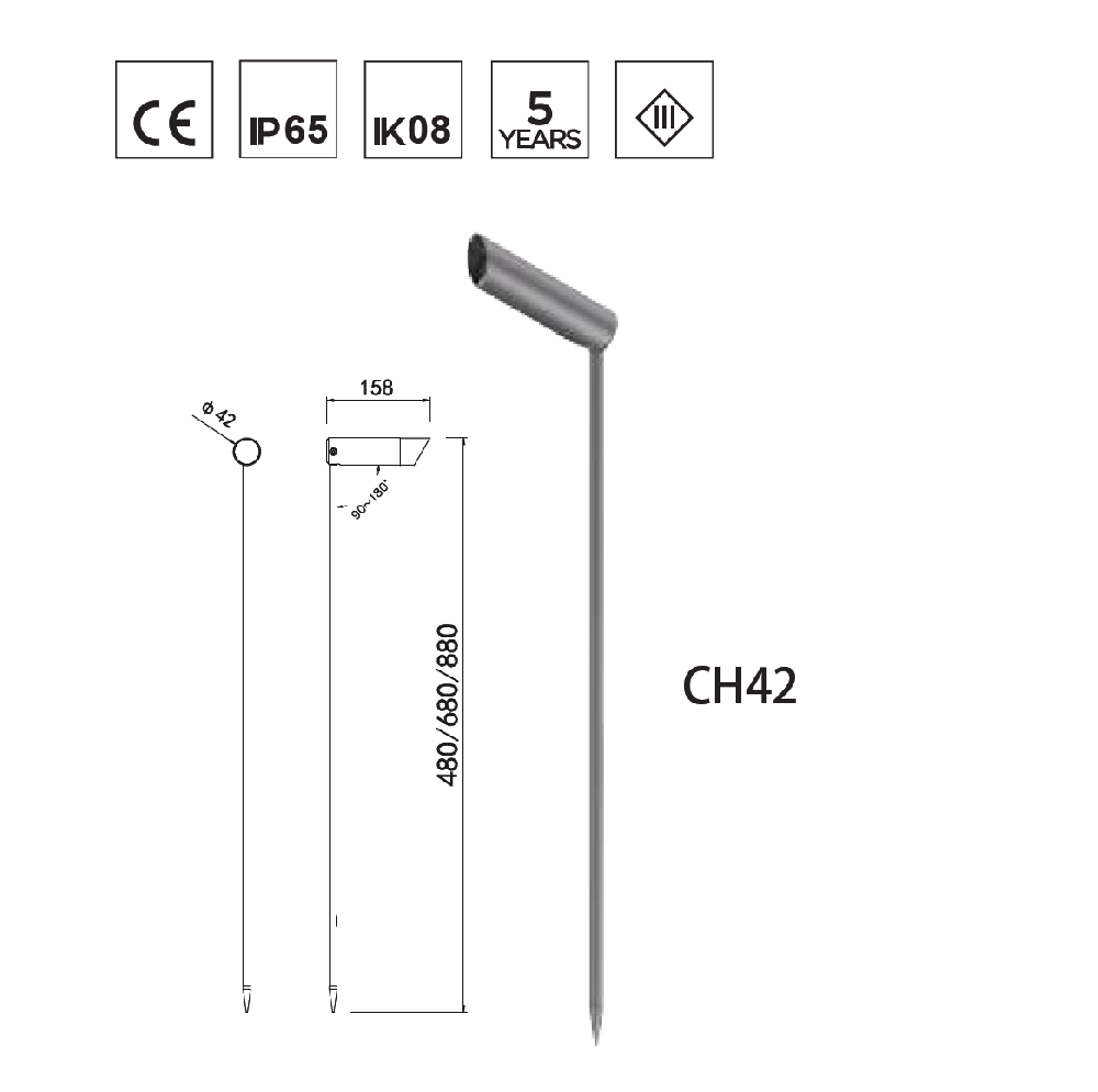 CH42 Series LED Garden Spike Light | Adjustable Outdoor Landscape Path Spotlights