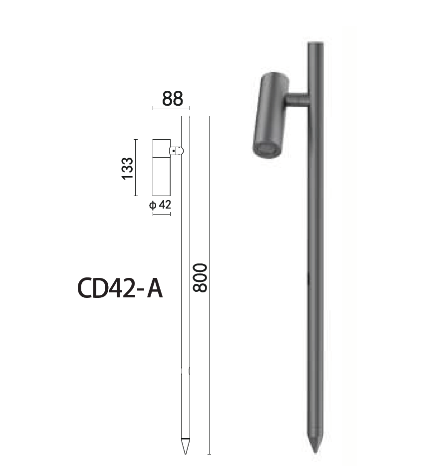 CH42 Series LED Garden Spike Light | Adjustable Outdoor Landscape Path Spotlights