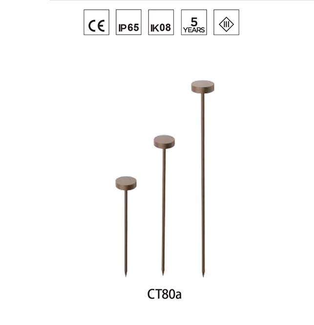 CT80 Minimalist Round Top LED Lawn Light | DC24V Glare-Free 180° Wide Flood Path Lighting