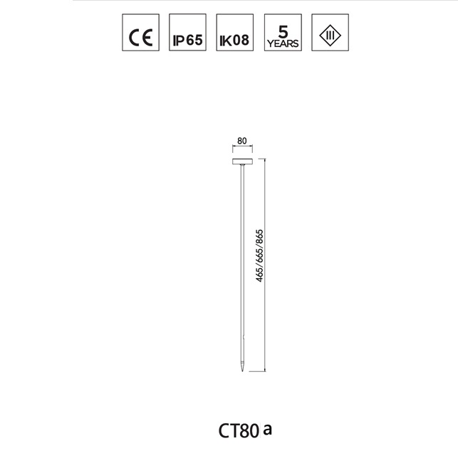 CT80 Minimalist Round Top LED Lawn Light | DC24V Glare-Free 180° Wide Flood Path Lighting