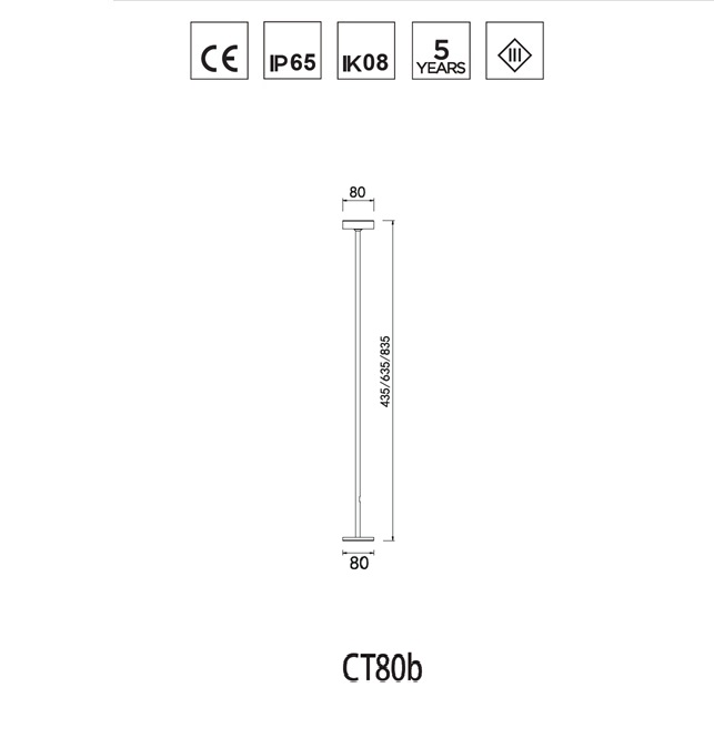 CT80 Minimalist Round Top LED Lawn Light | DC24V Glare-Free 180° Wide Flood Path Lighting